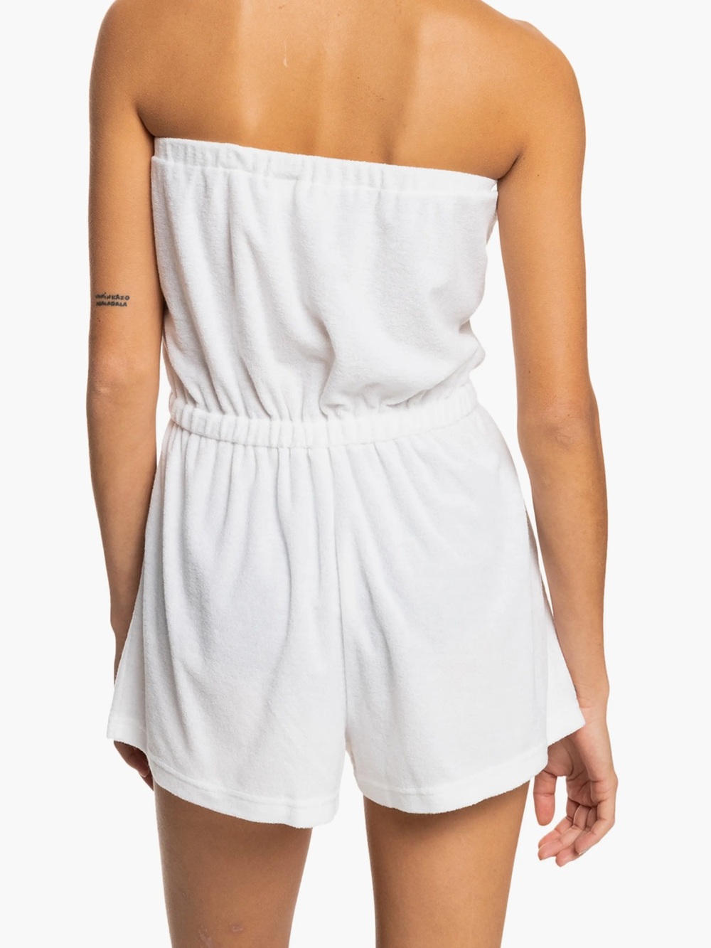 Roxy White Strapless Terry Romper